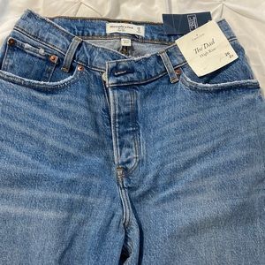 NWT Abercrombie Curve Love high rise dad jeans